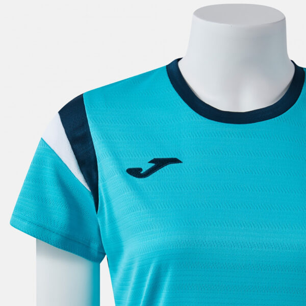 Tricou dama tenis Joma Terra, Turcoaz Fluo / Bleumarin - imagine 4