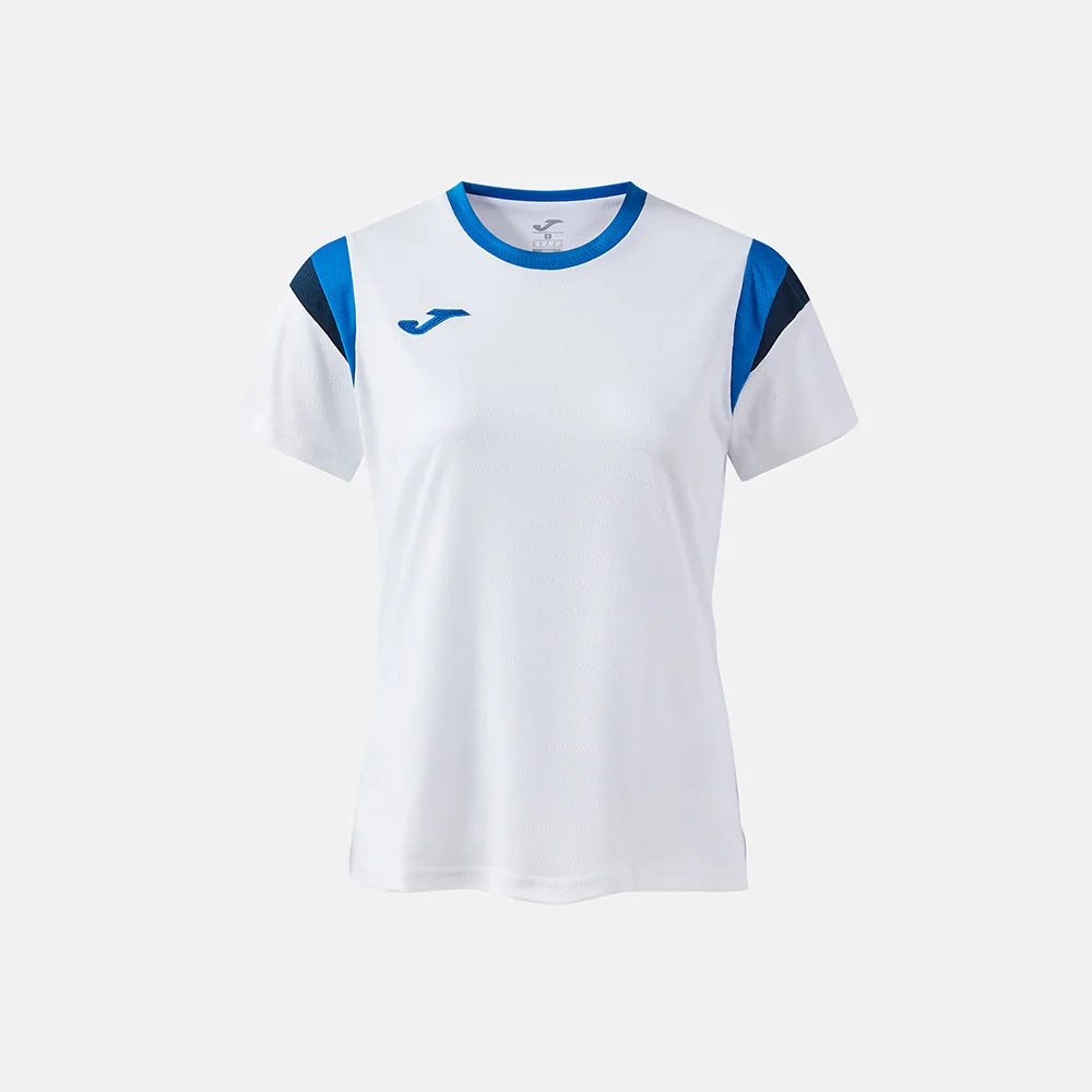 Tricou dama tenis Joma Terra, Alb / Albastru Royal - imagine 1