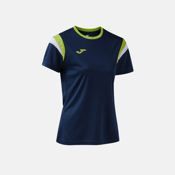 Tricou dama tenis Joma Terra, Bleumarin / Verde Lime - imagine 2