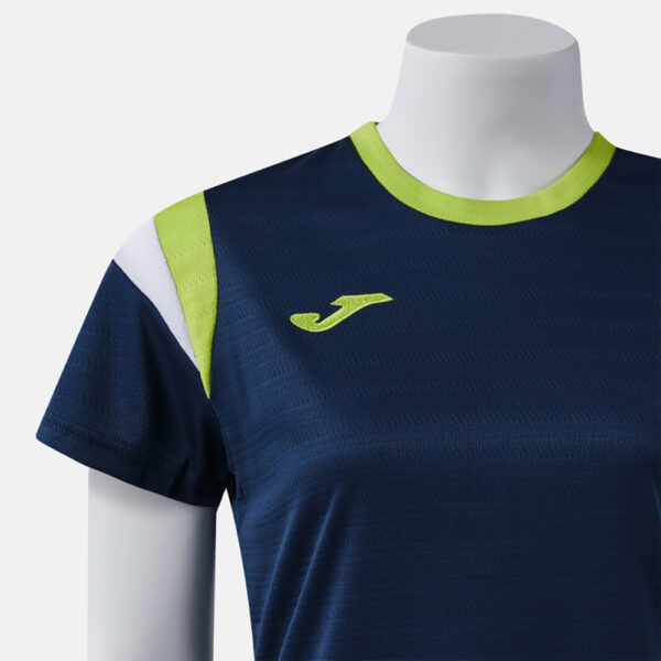 Tricou dama tenis Joma Terra, Bleumarin / Verde Lime - imagine 4