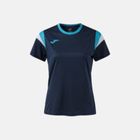 Tricou dama tenis Joma Terra, Bleumarin / Turcoaz Fluo