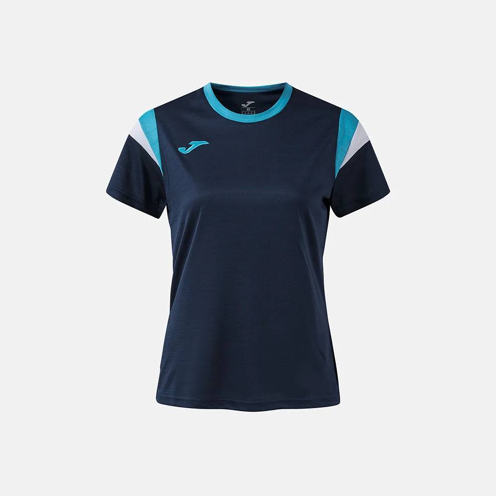 Tricou dama tenis Joma Terra, Bleumarin / Turcoaz Fluo - imagine 1