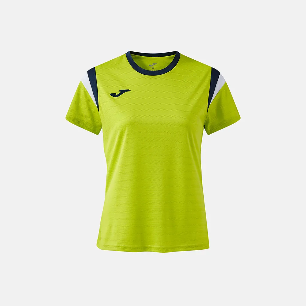 Tricou dama tenis Joma Terra, Verde Lime / Bleumarin - imagine 1
