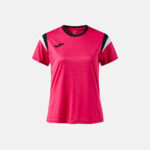Tricou dama tenis Joma Terra, Fuxia / Negru