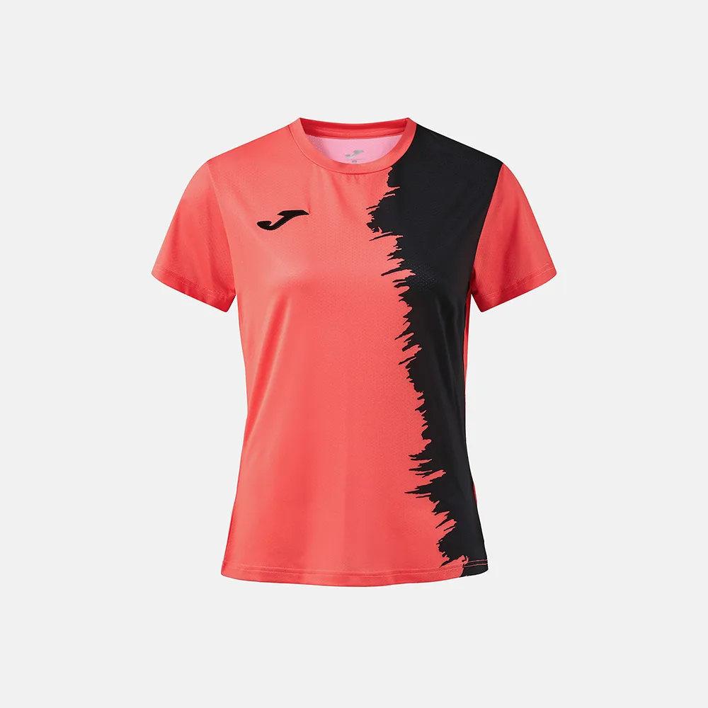 Tricou sport dama Joma Picasho, Coral Fluo / Negru - imagine 1