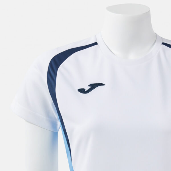 Tricou sport dama Joma Championship 20, Alb / Albastru sky - imagine 4