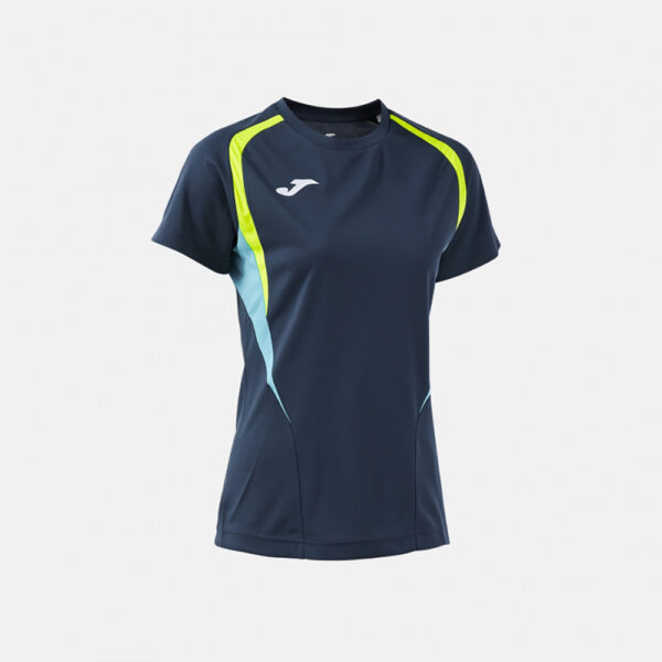Tricou sport dama Joma Championship 20, Bleumarin / Galben Fluo - imagine 2