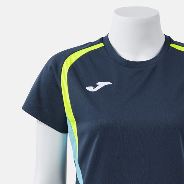 Tricou sport dama Joma Championship 20, Bleumarin / Galben Fluo - imagine 4