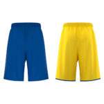 Pantaloni scurti reversibili baschet Macron X500, Albastru Royal / Galben - imagine 4