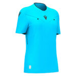 Tricou arbitru dama Macron Tess Eco, Albastru Sky Fluo / Negru