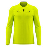 Tricou arbitru maneca lunga Macron Mendez Eco, Galben Fluo / Negru - imagine 2