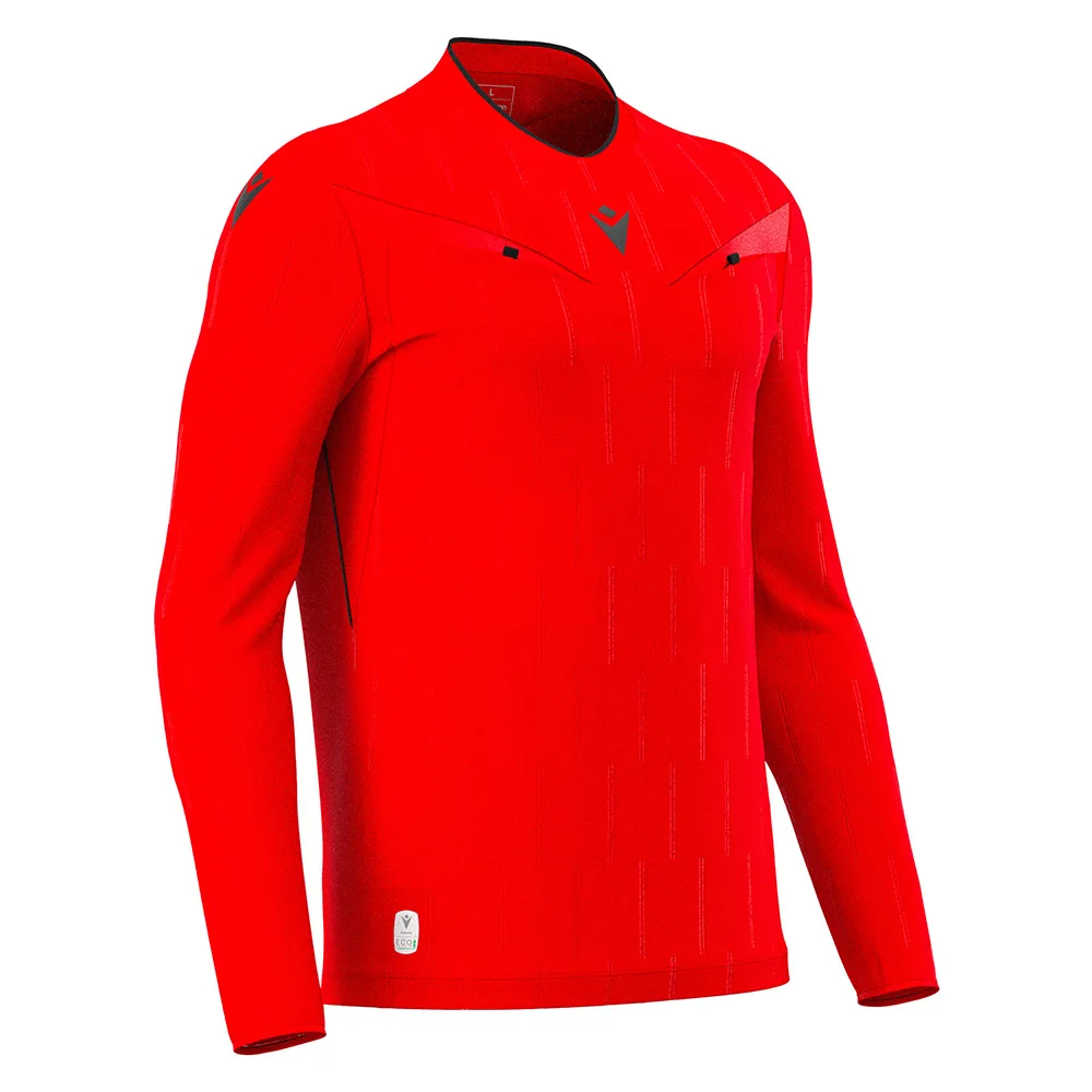 Tricou arbitru maneca lunga Macron Mendez Eco, Rosu / Negru - imagine 1