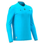 Tricou arbitru maneca lunga Macron Mendez Eco, Albastru Sky Fluo / Negru