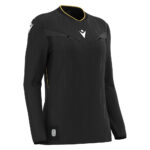 Tricou maneca lunga arbitru dama Macron Tess Eco, Negru / Auriu