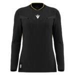 Tricou maneca lunga arbitru dama Macron Tess Eco, Negru / Auriu - imagine 2
