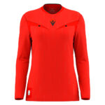 Tricou maneca lunga arbitru dama Macron Tess Eco, Rosu / Negru - imagine 2