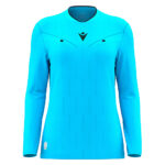 Tricou maneca lunga arbitru dama Macron Tess Eco, Albastru Sky Fluo / Negru - imagine 2