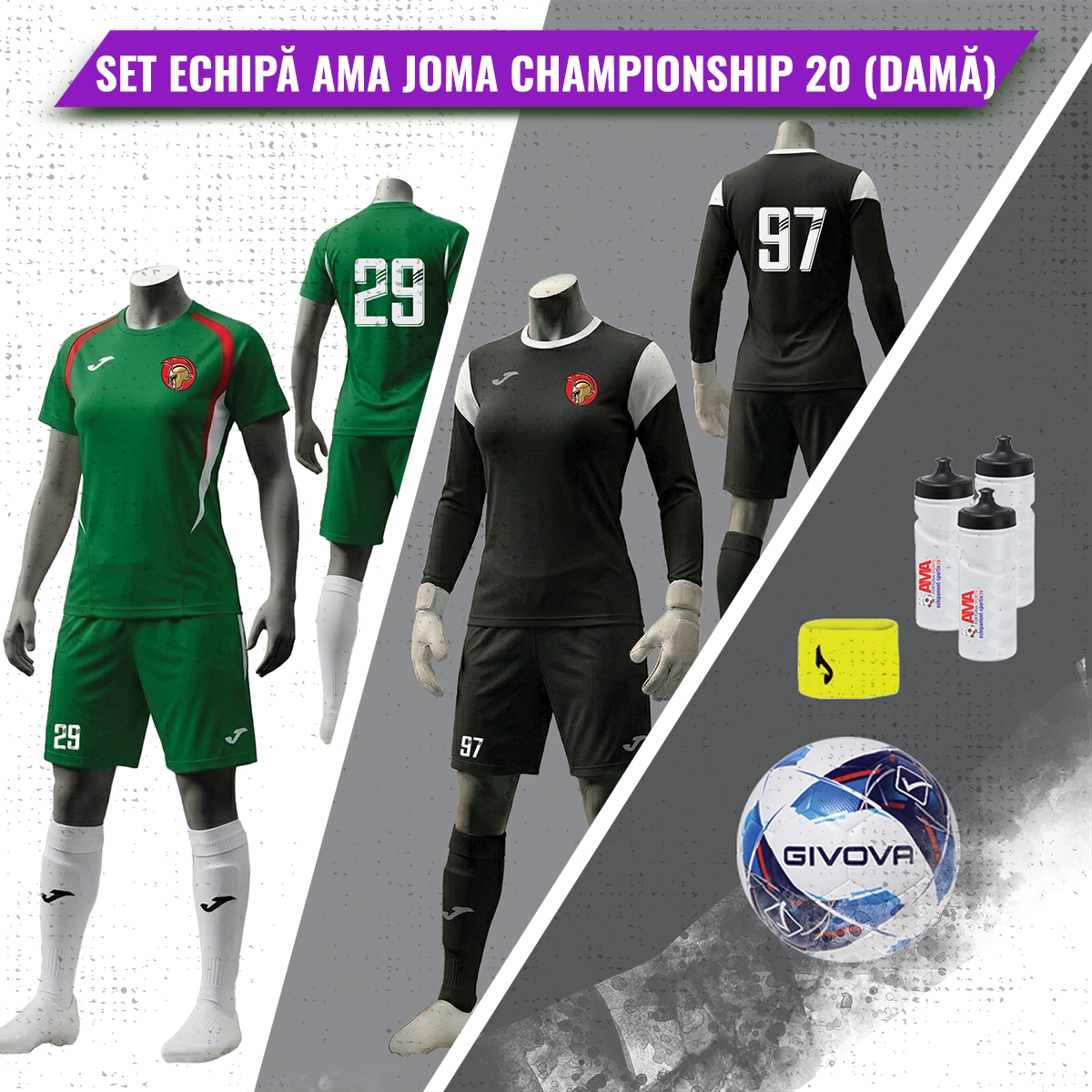 Set complet echipa fotbal feminin AMA Joma Championship 20