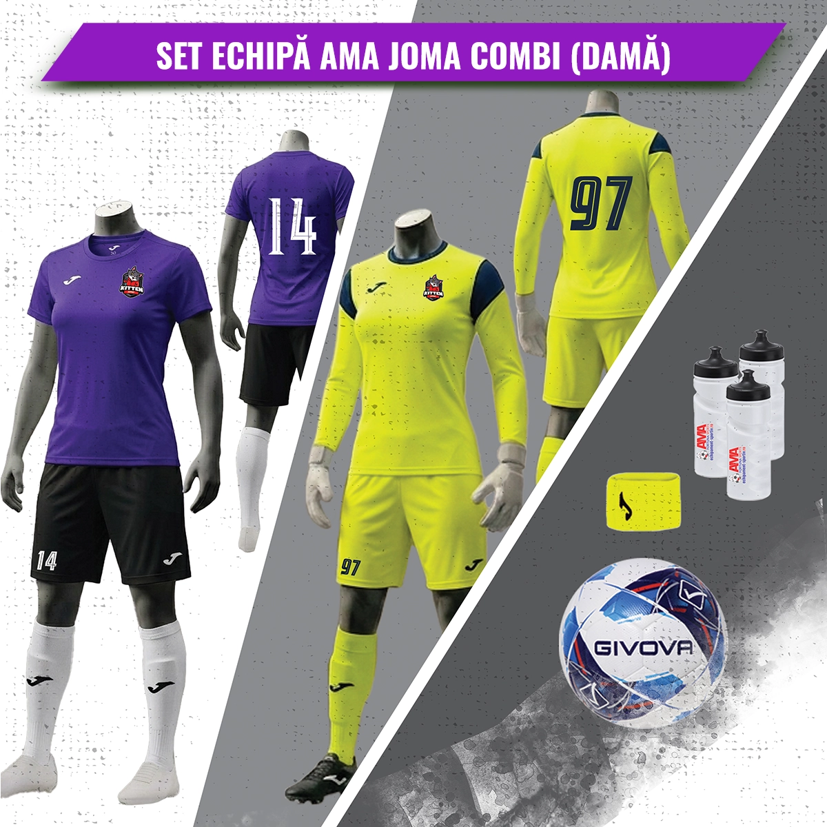 Set complet echipa fotbal feminin AMA Joma Combi