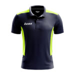 Tricou polo Zeus Start, Bleumarin / Galben Fluo